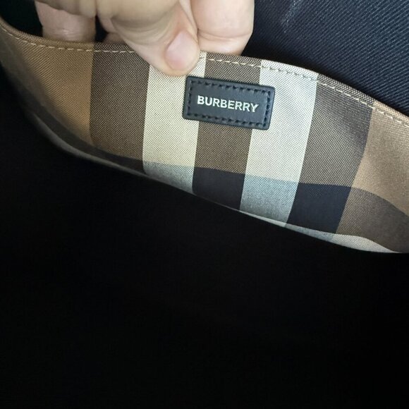 Burberry 8084551 Fabric & Leather Check Print Book Tote - Picture 3 of 16